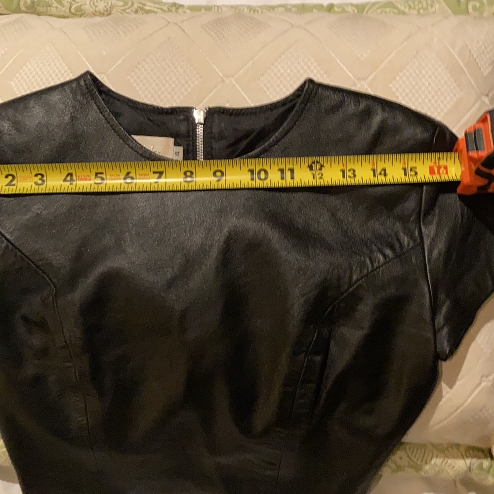Black Cropped Leather Cache Vintage Top - Picture 5 of 5